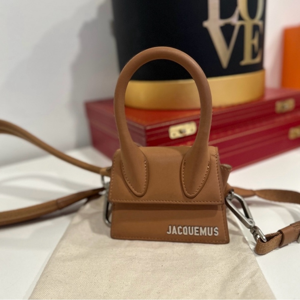 Jacquemus Brown Mini Bag with Structured Design and Metallic Accents